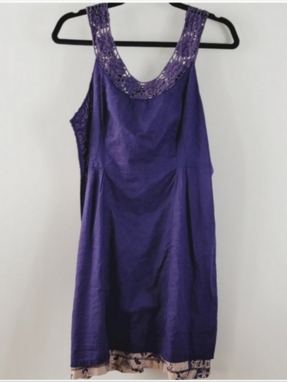 FREE PEOPLE Folklore Embellished Neckline Purple Dress Size 10 - Picture 3 of 8